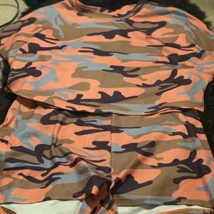 Two Piece Camo Short Set